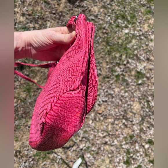Unlisted A Kenneth Cole Production; Pink Gator Embossed Crossbody Bag - Picture 5 of 11